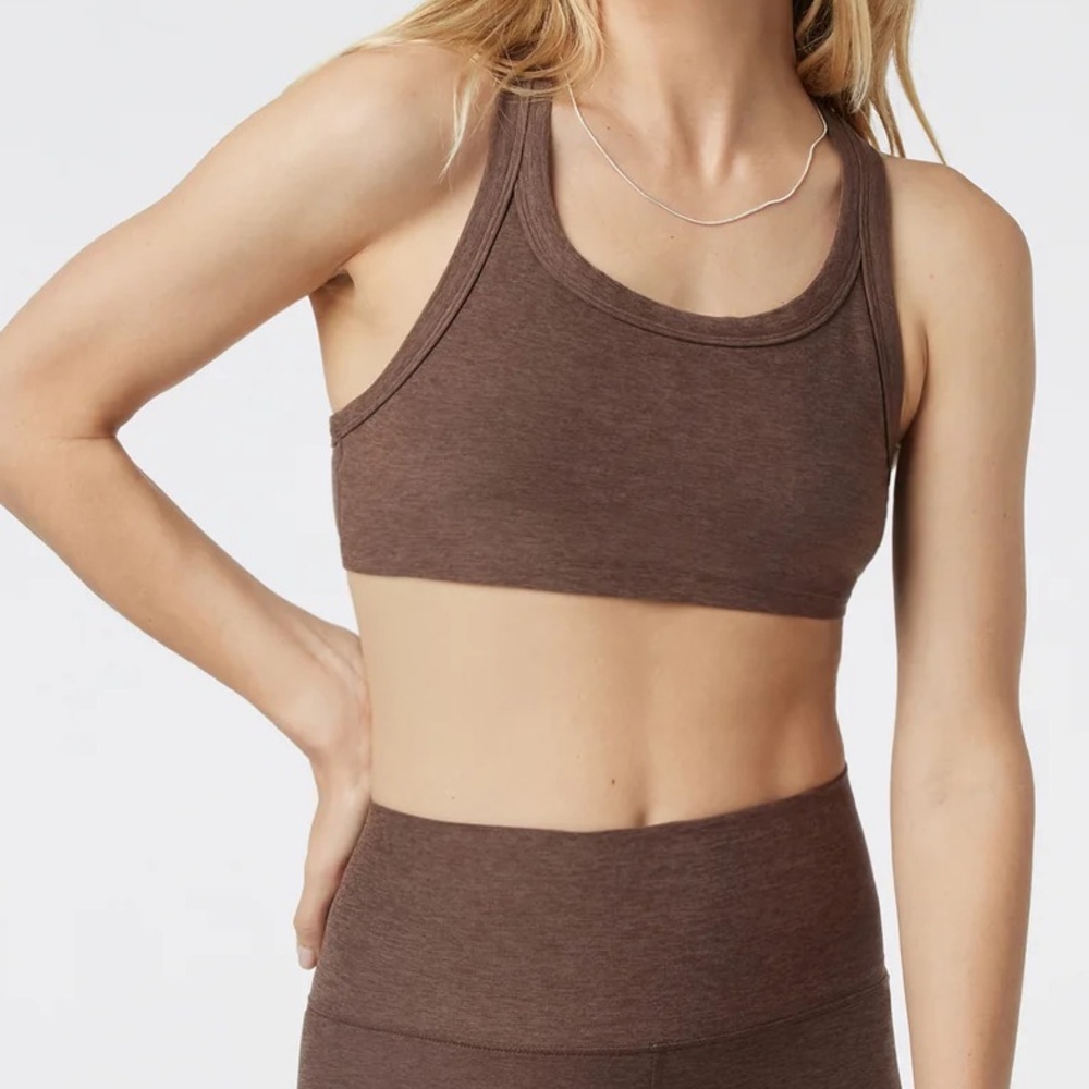 Vuori - Elevation Racer Bra - Chocolate Milk Heather - S